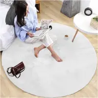 Strado rundt gulvteppe Rabbit 100x100 hvit (Bialy) universell