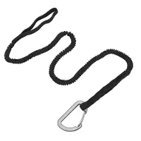 Wella 2 Pack Kayak Paddle Leash, Paddle Board Leash Fishing Lanyard Tool with Carabiner Kayaking Accessories Black