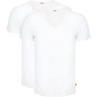 Levi's T-skjorte V-Neck 2-pakning Hvit Størrelse