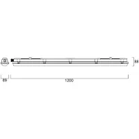 Sylvania LED-sensorarmatur RESISTO, grå, 120 cm, 34 W, 840, IP66