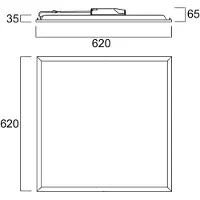 Sylvania LED-innbyggingspanel QUANTUM, hvit, 62 x 62 cm, DALI, 26 W, UGR19, IP54
