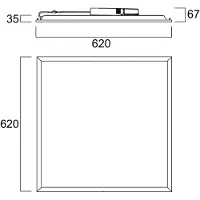 Sylvania LED-innbyggingspanel QUANTUM hvit 62x62 cm på/av 26 W UGR19 IP54