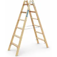 Zarges Wienerstige træ dybe trin 2 x 6 trin 1,72 m
