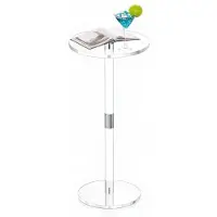 Vevor akryl drikkebord, klart sidebord rundt med solid stolpe, moderne akryl kakebordstativ, gjennomsiktig sidebord for kaffe, drikke, mat, snacks, enkel montering, 25,4 x 25,4 x 54 cm (klar)