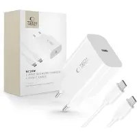 Tech-Protect NC20W USB-C-lader med Type-C-kabel - hvit