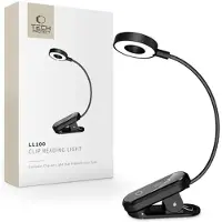 TechProtection USB-lampe trådløs LL100 med klips + USB-A/USB-C kabel 30 cm, svart