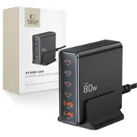 Tech-Protect DC80W-GAN 6-PORT PD80W/QC3.0 Charging Station - Black