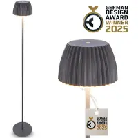 Briloner LED-gulvlampe Brilo unplugged Riffle, antrasitt