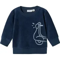 Name it Collegegenser - Fløyel - NbmNando - Insignia Blue m. Try - - 62 - Collegegenser