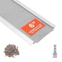 Vevor takrennebeskyttelse, 152,4 mm takrennebeskyttelse i aluminium med mikronett i rustfritt stål, kraftig 14,63 m lengde, 1,02 mm tykkelse, løvbeskyttelse for rusk og barnåler, enkel gjør-det-selv,