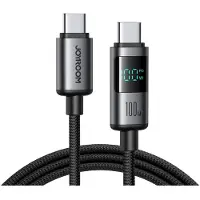 JOYROOM 100W USB-C-kabel med digital skjerm 1,2 m - Svart