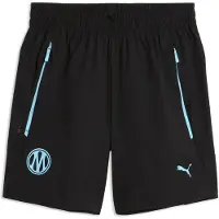 Puma Olympique de Marseille PUMATECH Relaxed Woven Shorts Youth, Clothing, Black/Vibrant Blue, 11-12Y