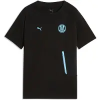 Puma Olympique de Marseille PUMATECH Pocket Tee Youth, Shop, Black/Vibrant Blue, 9-10Y