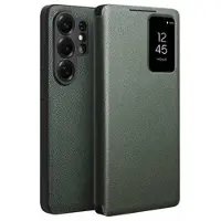 Qialino Samsung Galaxy S26 Ultra Smart View Flip-læretui - grønn