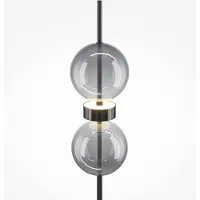 Maytoni LED-gulvlampe DOUBLE MOON, svart/røykgrå, høyde 146 cm