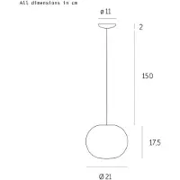 Casablanca hengelampe Acai, hvit, glass, Ø 21 cm, E27