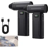 OIMG (2 set, -) Ultra kraftig 150.000 RPM portabel turbo vifte 5 gir mini blåser med LED display