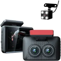 Wella 4Inch IPS HD 1080P Car Dvr Recorder Dash Cam IR Night Vision Wide Angle Parking Monitor Camera Front Inside Rear Camera