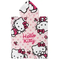 Hello Kitty strandhåndkleponcho 50x115 cm - perfekt for solfylte dager!