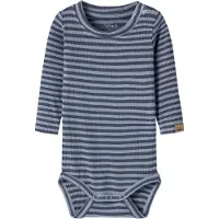 Name it Body I/e - Rib - Viskose - NbmKardio - Ashley Blue - - 50 - Langermet Body