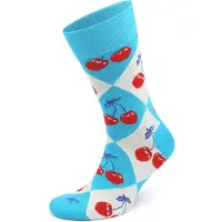 Happy socks Sokker Argyle Kirsebærrød Blå Størrelse