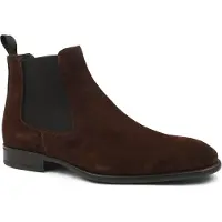 Giorgio Armani Chelsea Boots Semsket Skinn Brun Størrelse