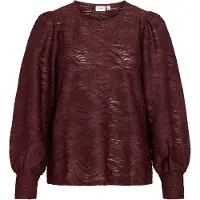 Vila Fina O-neck Top Langermet Bluse
