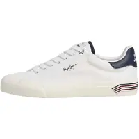 Pepe Jeans for man. PMS300030 Taylor Break off-white sneakers (44), Fabric, Flat, Laces, Casual