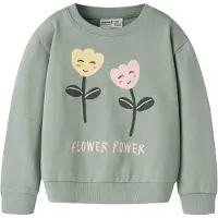 Name it Collegegenser - NmfVasacha - Green Miljø/Flower Power - - 3 år (98) - Collegegenser