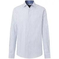 Hackett London for man. HM3010751 Blue Wide Stripe Shirt (M), Casual, Cotton, Classic, Long sleeve