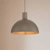 TK Lighting Hengelampe Oslo, sandfarget, metall, Ø 34 cm, E27