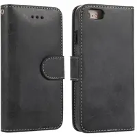 Mtp Products iPhone 7/8/SE (2020)/SE (2022) Vintage 2-i-1 lommeboketui med avtakbart deksel - svart