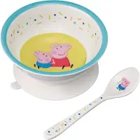 Petit Jour Paris Spisesett - Melamin - 2 Deler - Peppa Gris - - OneSize - Spisesett