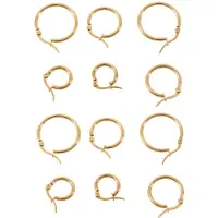ISTOVO 6 Pairs 15mm 20mm 25mm Stainless Steel Hoop Earrings Set Woman Gold