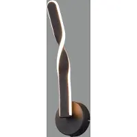 Reality LED-vegglampe Ginko, svart matt, metall, høyde 45,5 cm
