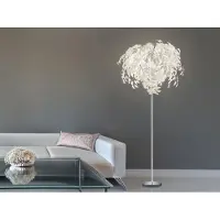 TRIO Leavy gulvlampe, høyde 180 cm, krom/hvit, metall/plast