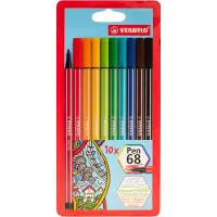 Stabilo Tusjer - Pen 68 - 10 stk. - Flerfarget - - OneSize - Tusj