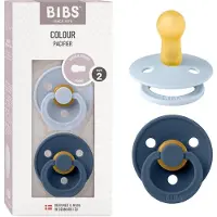 BIBS Colour Smokker - 2-pack - Str. 2 - Rund - Dusty Blue/Steel - - 6-18 md - Smokk