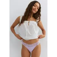 Gina Tricot  - 3-pack soft cotton thong - truser i 3-pack - Lilla - S - Dame