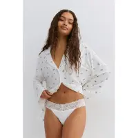 Gina Tricot  - 3-pack soft cotton thong - truser i 3-pack - Blå - XL - Dame