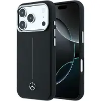 Mercedes skinnetui med halvomslag i Iconic Line med MagSafe for iPhone 17 Pro Max – svart
