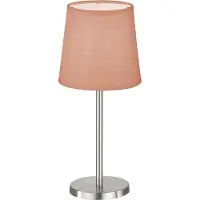 FH Lighting Bordlampe Eve linskjerm nikkel/rosa