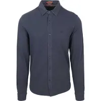 Superdry for man. M4011000A Vintage worn navy piqué shirt (XL), Casual, Cotton, Long sleeve