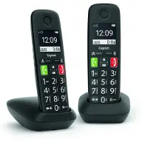 Gigaset E290 Duo - Telefon med store knapper og 2 håndsett - svart
