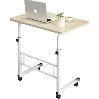 24hShop Laptopbord med hjul – høydejusterbart databord / arbeidsbord / sidebord