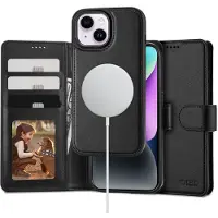 Tech-Protect Wallet MagSafe-etui for iPhone 15 - svart