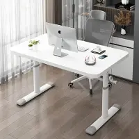 24.Se Ergonomisk Hev- og Senkbart Skrivebord 120x60 cm – Justerbar Høyde 63-90 cm, Hvitt
