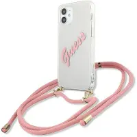GUESS GUHCP12SCRTVSPI iPhone 12 mini 5,4" rosa/rosa hardcase Script Vintage