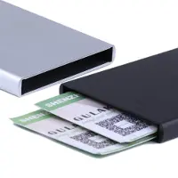 24hShop Kortholder kredittveske med RFID-beskyttelse i aluminium - sølv