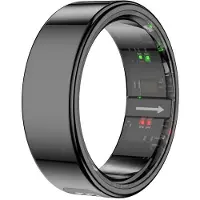 24hShop Smartring størrelse 11 med søvn- og pulsmåling - Svart